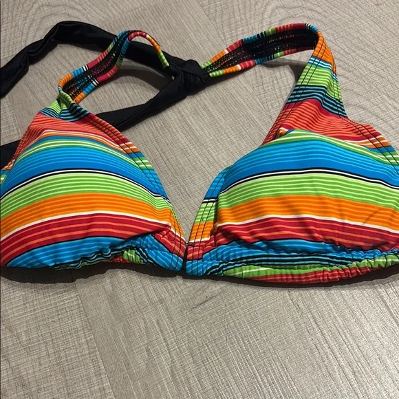 Colorful Striped Bikini Top - Picture 2 of 3